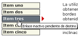 Menú vertical con flechas generadas