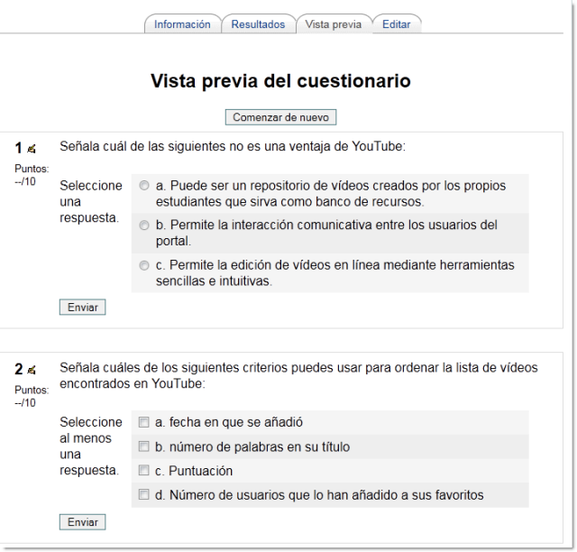 Vista previa del cuestionario